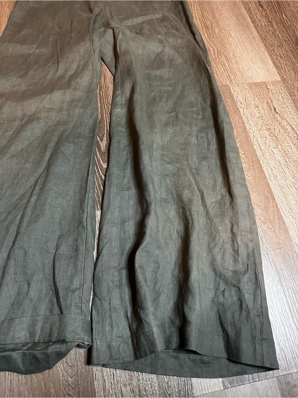 Zara Olive Green Halter Linen Jumpsuit - Picture 3 of 6